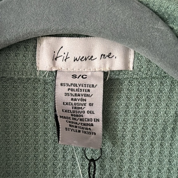 If It Were Me Waffle Knit Button Up Shirt Size S - Picture 5 of 8